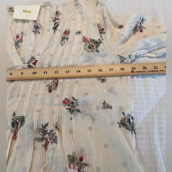 Maeve by Anthropologie Orchid Island peplum floral peasant blouse top size 8 - Picture 5 of 10